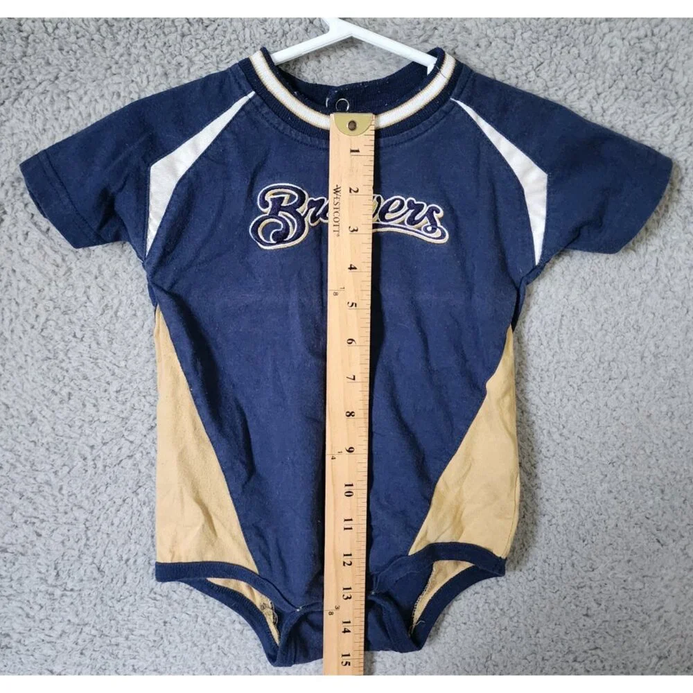 NIKE MLB Milwaukee Brewers Baby‎ Size 18-24 Mos Baseball Bodysuit Baby Toddler